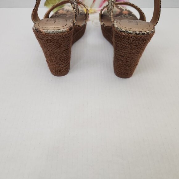 Lucca Lane Size 9.5 Leather Casual Ankle Wedge Espadrilles Emmalyn Sandals - Picture 4 of 8